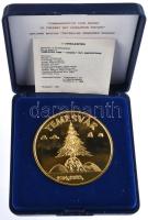 1991. "Temesvár - Erdély" aranyozott nagyméretű piefort emlékérem adományozói dísztokban é...