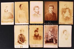 cca 1870-1890 9 db keményhátú fotó / Vintage photos 9x11 cm