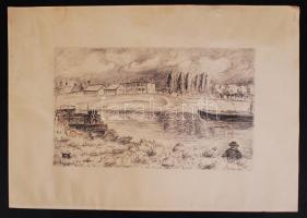 2db, jelzett egyedi grafika: Akt, pasztell, papír; Tájkép, toll, papír. 24x32/30x43cm