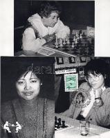 Női sakkvilágbajnokok (Polgár Zsuzsa, XIE Jun, Karakas Éva) alkalmi sakkbélyegzésekkel 3db