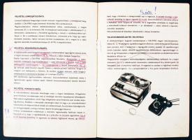 cca 1970 Calypso M8 hordozható orsós magnó használati útmutatója, tollas és ceruzás beírásokkal