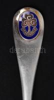 3 db ezüst (Ag) kanál, tűzzománc díszítéssel / Silver spoon with enamel 0,925; 45g