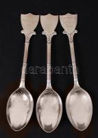 3 db angol ezüst (Ag) kanál / Silver spoon with enamel 0,925; 36,3g