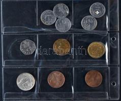Hobbi gyűjtemény albumba rendezve magyar és külföldi fémpénzekkel négy nagyméretű berakólapon T:vegy...