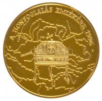 1996. "A Honfoglalás emlékére / Honteremtő hadjáratok" aranyozott Br emlékérem (42,5mm) dí...