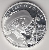 Kanada 2008. 1$ Ag "Samuel de Champlain" dísztokban, tanúsítvánnyal T:PP Canada 2008. 1 Dollar Ag "Samuel de Champlain" in case with certificate C:PP Krause KM#785