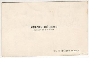Zelnik Róbert újság és filmíró dedikált névjegykártyája