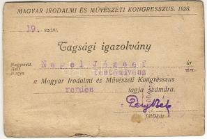 Déry Béla festőművész aláírása kollégája Nagel József igazolányán