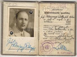 Gróg Königsegg Rottenfels Miksa jogosítványa 1943-ból