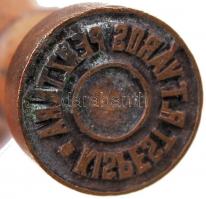 cca 1900 "Kispest R.T. Város Pénztára" feliratú, fanyeles körbélyegző, 10cm