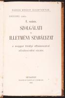 1915 Magyar Királyi Államvasútak: 1. szám Szolgálati és illetmény szabályzat Bp., Franklin, Félvászo...