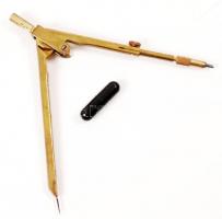 cca 1950 Bajnok körző, sárgaréz. Eredeti dobozában