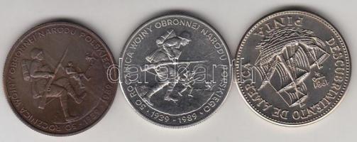 Lengyelország 1989. 500Zl CuNi "50 éve kezdődött a II. világháború" (2x) T:BU + Kuba 1981....