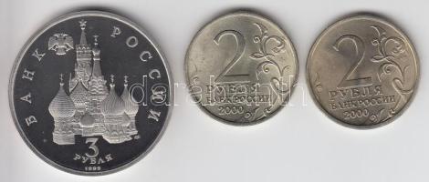 Oroszország 1992. 3R "Csúd-tavi csata" CuNi T:PP + 2000. 2R CuNiZn "Moszkva védelme", "Partraszállás" (2x) T:BU  	 Russia 1992. 3 Rubles "Battle of Chudskoye Lake" CuNi C:PP + 2000. 2 Roubles CuNiZn "Defense of Moscow", "Marine landing in Novorusiisk" (2x) C:BU	 Krause Y#298, 667,668