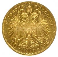 Ausztria 1911. 10K Au "Ferenc József" (3.42g/0.900) T:1
Austria 1911. 10 Corona Au "F...