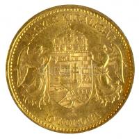 1892KB. 10K Au "Ferenc József" (3.41g/0.900) T:1-
Hungary 1892. 10 Corona Au "Franz J...