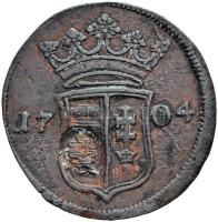 1704. X Poltura "II. Rákóczi Ferenc" Madonnás ellenjeggyel (7.62g) T:2,2- Hungary 1704. X Poltura "Francis II Rákóczi" with Madonna counter mark! (7.62g) C:VF Huszár: 1536., Unger II.: 1135.a