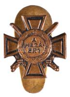 ~1940. "Tűzkereszt I. fokozata" kis gomblyukjelvénye, készítő: MARKOVITS ÚJPEST T:1- Hungary ~1940. Miniature of "Hungarian Fire Cross 1st class" with maker's mark C:AU