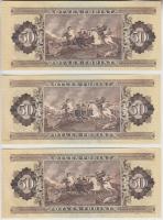 1983. 50Ft (3x) egymás utáni sorszámmal és nyomdai papírráncokkal T:I,I-
Adamo F23