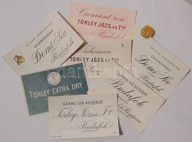 1950 7db Budafoki bor ill. pezsgőcimke