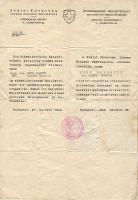 1944 Svájci lövetség menetlevele, hajtott, sérült