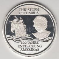 NSZK 1992. "Kolumbusz Kristóf - Amerika felfedezése" Ag emlékérem (20g/0.999/40mm) T:PP GFR 1992. "Christoph Columbus - Discovery of America" Ag medallion (20g/0.999/40mm) C:PP