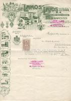 1940 Lakos Lajos Tűzhelygyár Bp. díszes számla