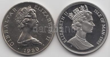 Gibraltár 1980. 1C "Nelson" T:1- + Man-sziget 1995. 1C "Challenge San Diego" T:P...