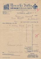 1949 Mecseki Itóka Pécs díszes számla