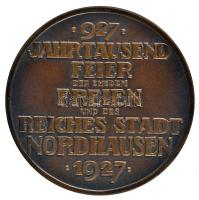 Német Birodalom / Weimari Köztársaság 1927. "Nordhausen" Br emlékérem (45mm) T:1
Germany /...