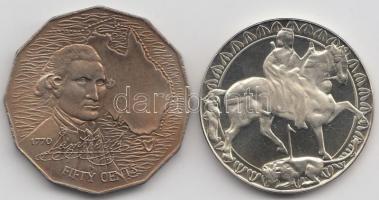 Bulgária 1981. 2L "1300 éves az államalapítás - lovas" T:PP + Ausztrália 1970. 50c T:1
Bul...