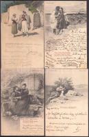 Petőfi dalai - 10 darabos, régi, művészi képeslap sorozat / series of 10 postcards