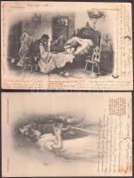 Petőfi dalai - 10 darabos, régi, művészi képeslap sorozat / series of 10 postcards