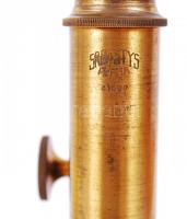 Antik SRB A STYS Praha mikroszkóp, jelzett, Carl Zeiss lencsékkel, jó állapotban, m:27 cm