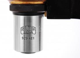 Antik SRB A STYS Praha mikroszkóp, jelzett, Carl Zeiss lencsékkel, jó állapotban, m:27 cm