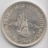 Dél-Afrika 1952. 5Sh Ag "Capetown" T:1- South Africa 1952. 5 Shilling Ag "300th Anniversary - Founding of Capetown" C:AU Krause KM#41