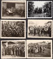 1940 Kárpátalja visszatérte ünnepség Szürtén és Csapon / 1940 Hungarian celebration for receiving back Subcarpathia 6 photos 8x6 cm