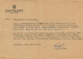 1949 Értesítés Vágó S. belkereskedelmi miniszter aláírásával