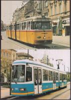 10 db modern közlekedés témájú motívumlap, magyar villamosok / 10 modern motive cards, Hungarian trams