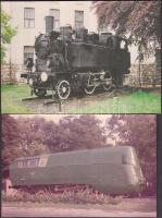 10 db modern közlekedés témájú motívumlap, főként magyar mozdonyok / 10 modern motive cards, mainly ...