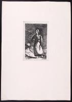 Rudnay Gyula (1878-1957): Pásztor lány. Rézkarc, papír, jelzés nélkül, 23×15 cm