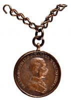 1914. "Ferenc József Bronz Vitézségi Érem "Der Tapferkeit" Br kitüntetés miniatűr medálja T:2 Hungary 1914. Miniature medal of the "Franz Joseph Medal for Bravery bronze" decoration C:XF