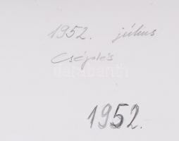 cca 1950 Győr: Cséplés és szürke marhák fotó 18x24 cm