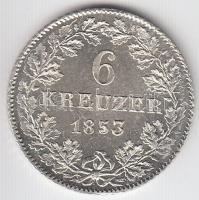 Német Államok / Frankfurt am Main 1853. 6Kr Ag T:2 German States / Frankfurt am Main 1853. 6 Kreuzer Ag C:XF  Krause Km#350