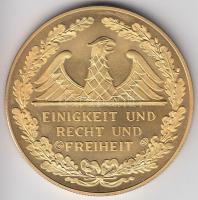 Németország DN "Lipcsei népek csatája" aranyozott fém emlékérem (39mm) szign.: Sir Rowland...