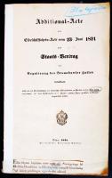 Additional Acte zur Elbeschiffahrts Acte vom 23 Juni 1821 und Staats Vertrag die Regulierung des Brunhauser Zolles... (Elba hajózásról szóló rendelet) Buda, 1845. Egyetemi nyomda 112p 20x40 cm