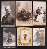 1900-1920 6db, keményhátú, részben datált, feliratozott, katonai fénykép, kabinetfotó méretben /  Vintage military photos, cabinet cards