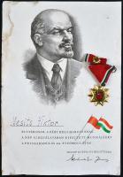 1970. "Felszabadulási Jubileumi Emlékérem" kitüntetés miniatűrrel, Lenin portréjával ellátott emléklappal T:2