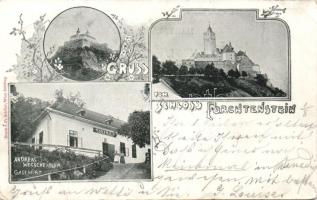 1898 Fraknó, Andreas Wegscheidler's guest house, castle, floral (EB)