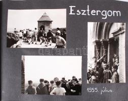 1949-1957 Osztályunk története, fotóalbum 110 fotóval: csoportképek, zászlóavatás, Esztergom, Veszpr...